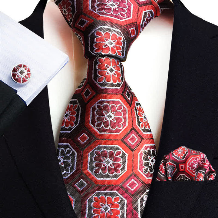 Conjunto de 3 corbatas clásicas con estampado floral de cachemira para hombre