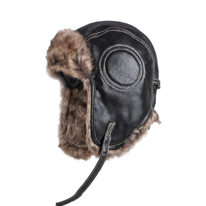 Gorro de trampero de piel sintética suave y esponjoso con protección para las orejas