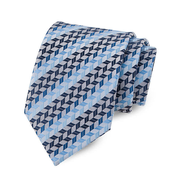 Corbata de hombre con diseño geométrico creativo en tonos azules