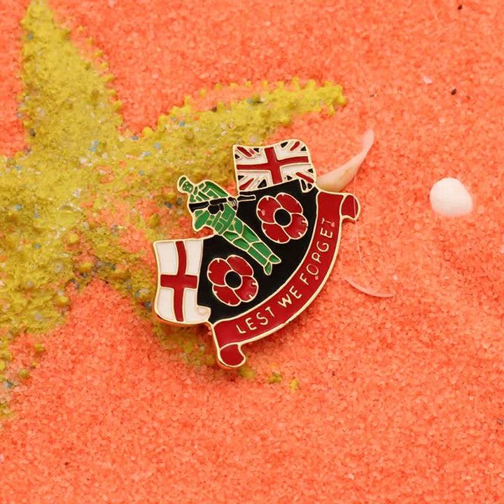 Broche unisex de amapola soldado Lest We Forget