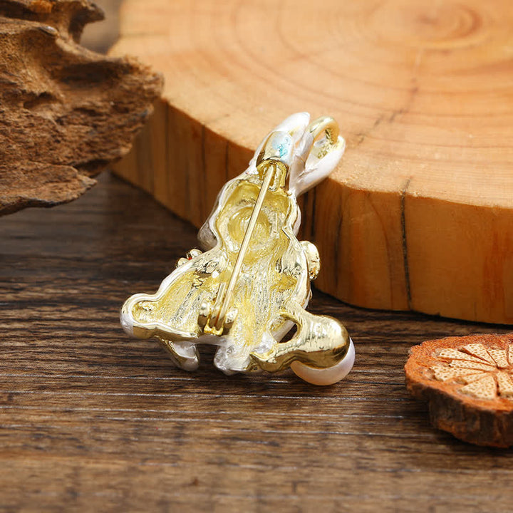 Broche de pavo real con flecos Grazioso para mujer