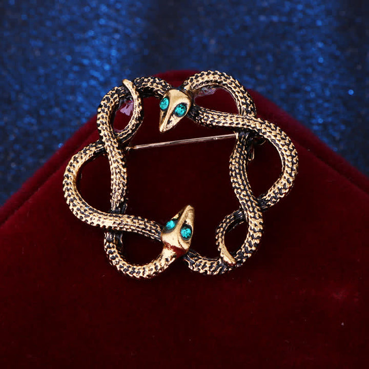 Broche de serpiente cobra con forma de flexión para hombre