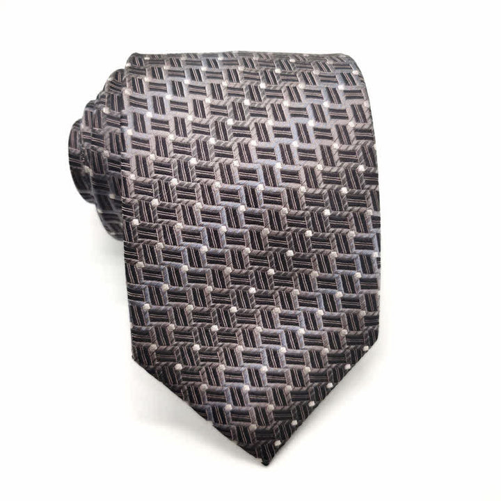 Corbata de seda pura con patrón de tejido degradado para hombre