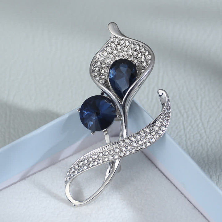 Broche floral azul brillante para mujer
