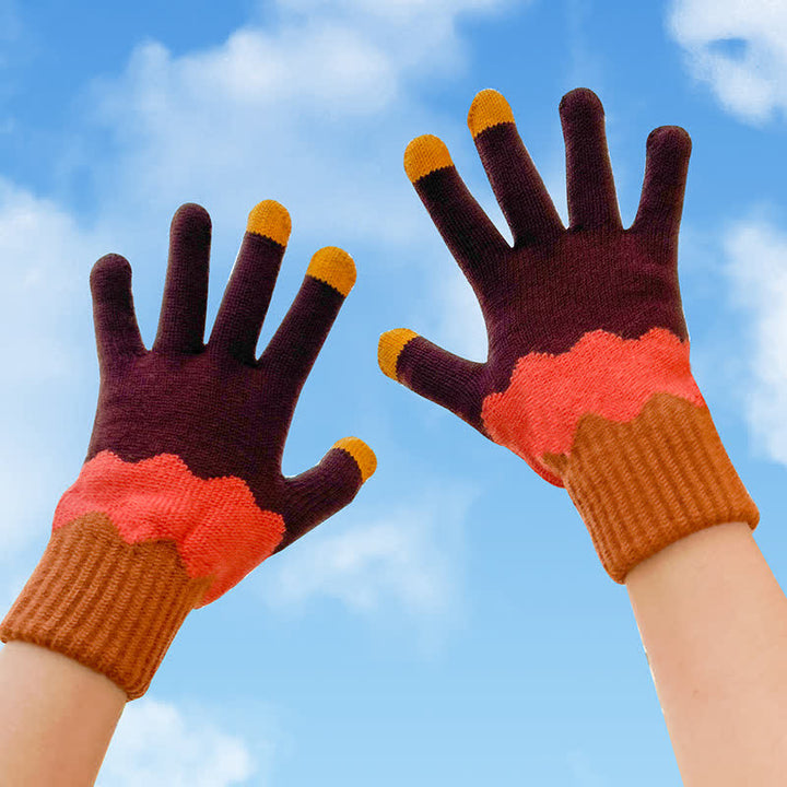Guantes tejidos con dedos completos para jardinería y pantallas táctiles para mujer
