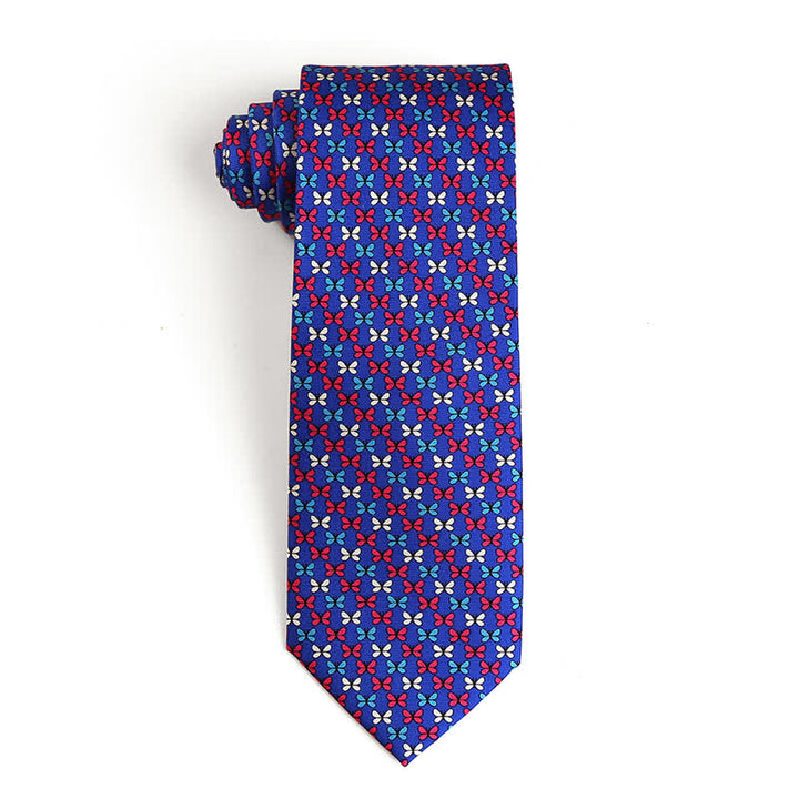 Corbata de seda pura con motivos de animales bailando para hombre