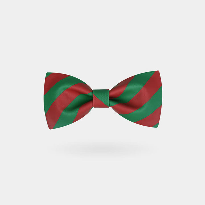 Pajarita de rayas navideñas rojas y verdes para hombre