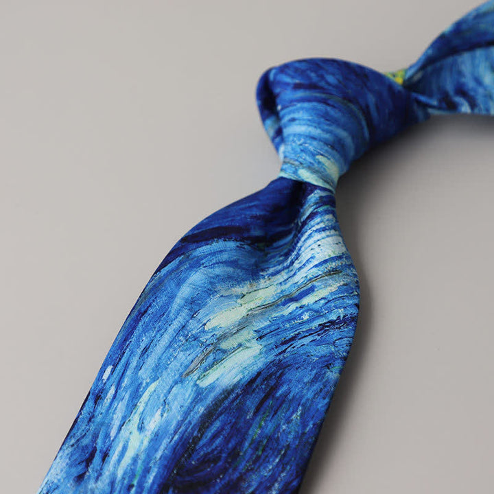 Corbata de hombre con pintura abstracta clásica