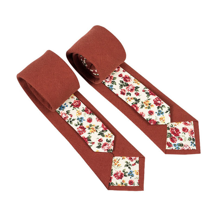Corbata de hombre con diseño de patchwork floral y cuadros escoceses