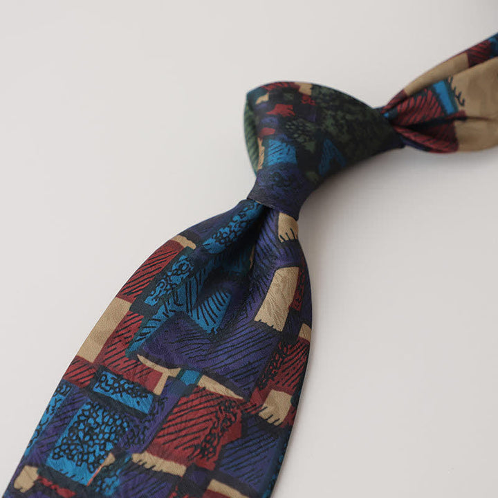 Corbata de hombre con pintura abstracta clásica