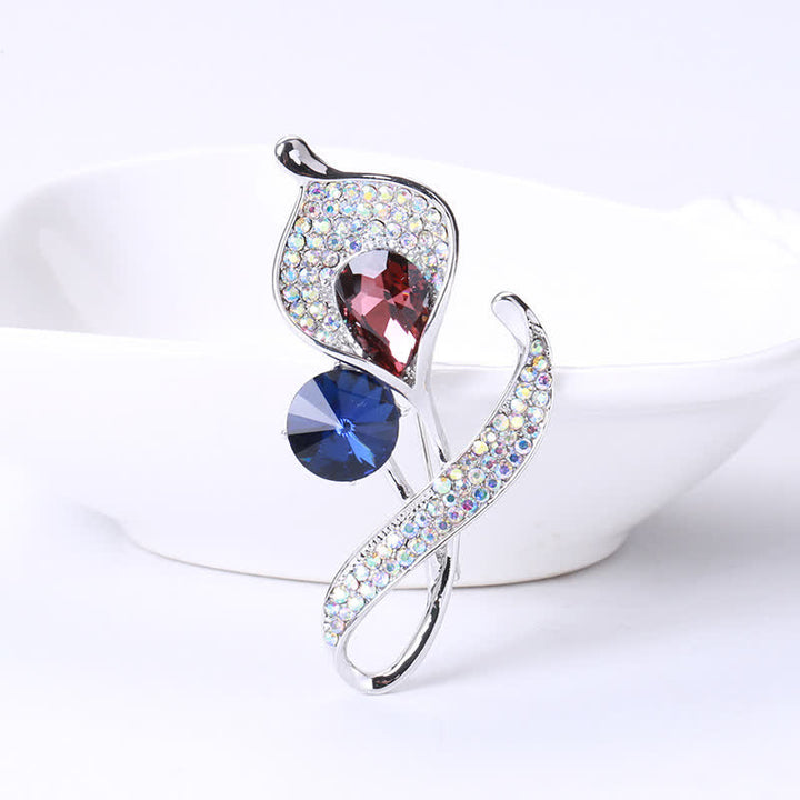 Broche floral azul brillante para mujer