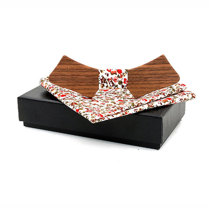 Juego de 2 pajaritas de madera con forma de collar para hombre