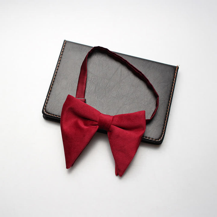 Pajarita de boda de terciopelo de gran tamaño y punta para hombre