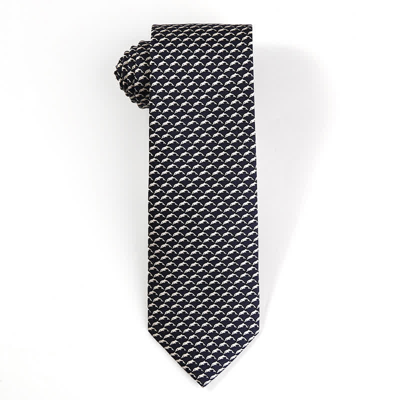 Corbata de seda pura con motivos de animales bailando para hombre