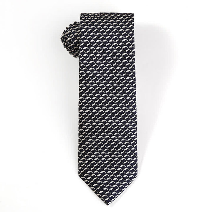 Corbata de seda pura con motivos de animales bailando para hombre