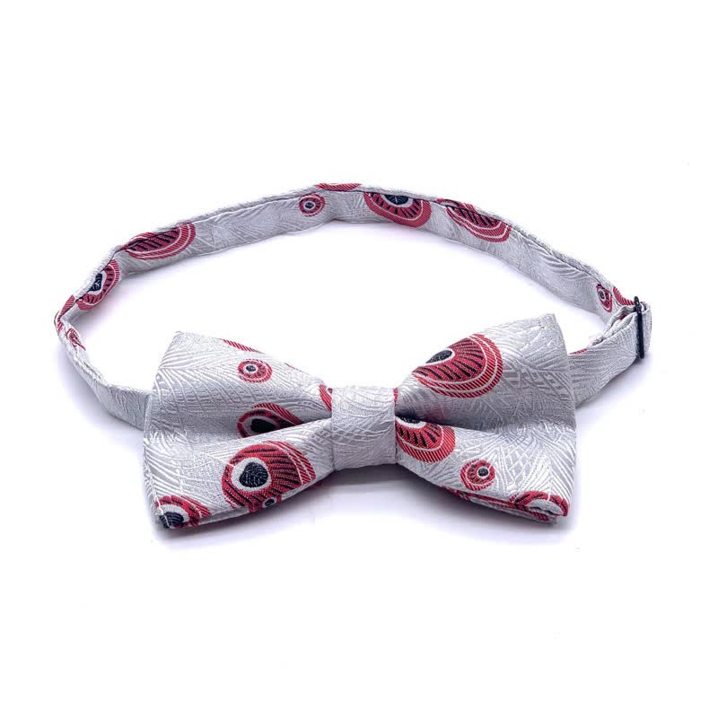 Pajarita con estampado de plumas de pavo real para hombre