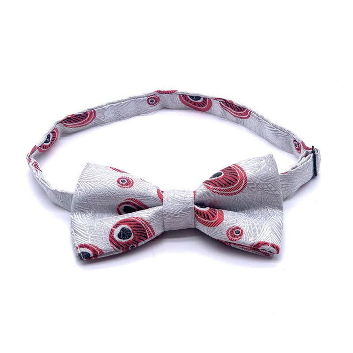 Pajarita con estampado de plumas de pavo real para hombre