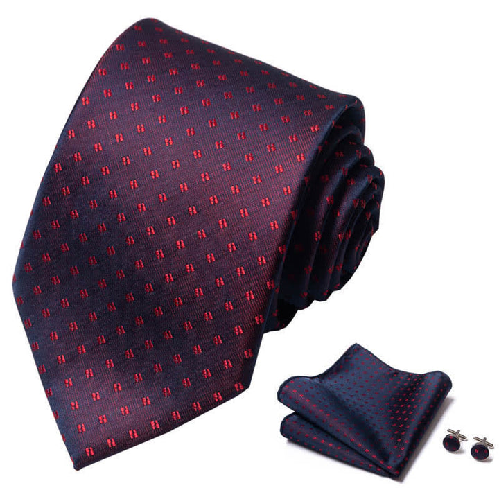 Conjunto de 3 corbatas de lunares rojos intensos atemporales para hombre