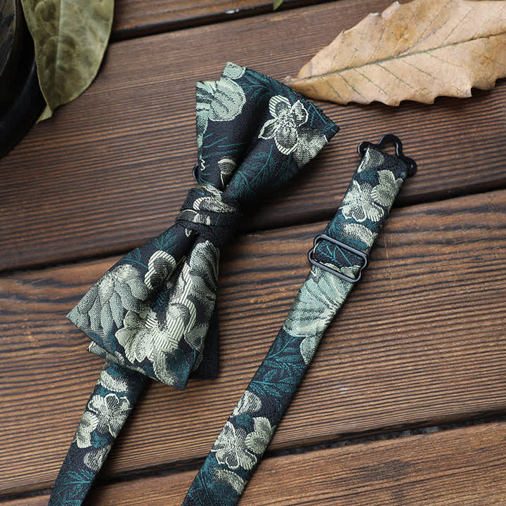 Pajarita floral con rayas británicas para hombre