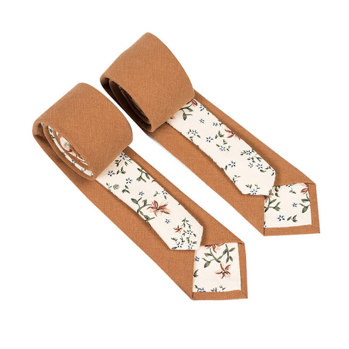 Corbata de hombre con diseño de patchwork floral y cuadros escoceses