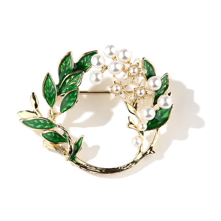 Broche de corona de flores de gardenia para mujer