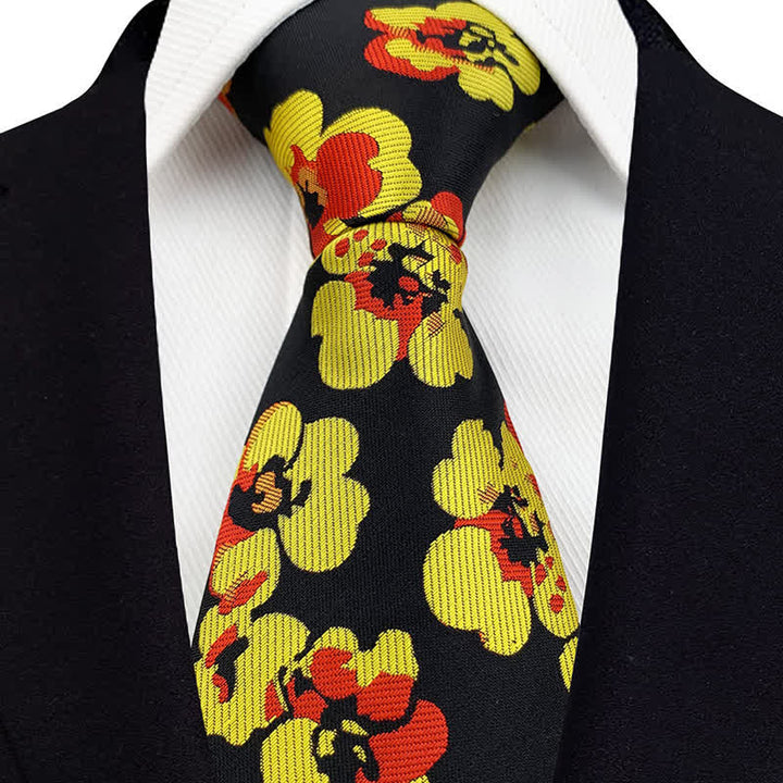 Corbata de lujo con diseño floral moderno para hombre