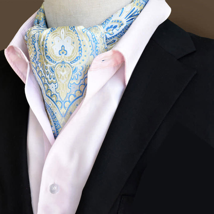 Corbata de cachemira con estampado floral para caballeros de LightSkyBlue Leisure Prom
