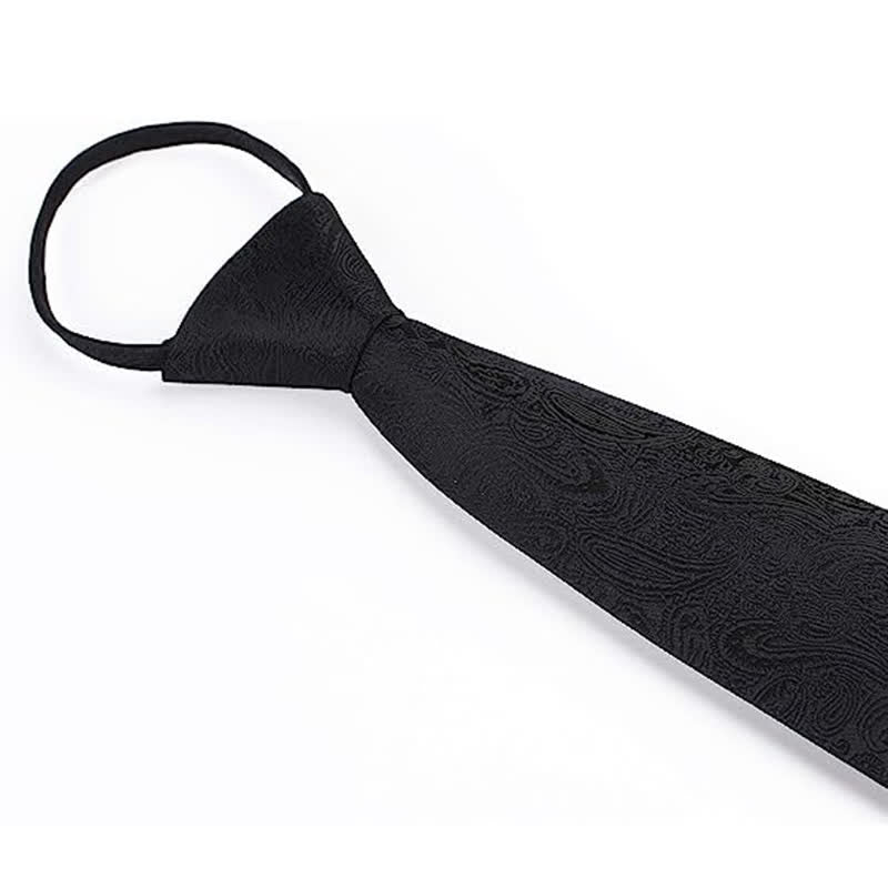 Corbata informal con cremallera y estampado de cachemira para hombre