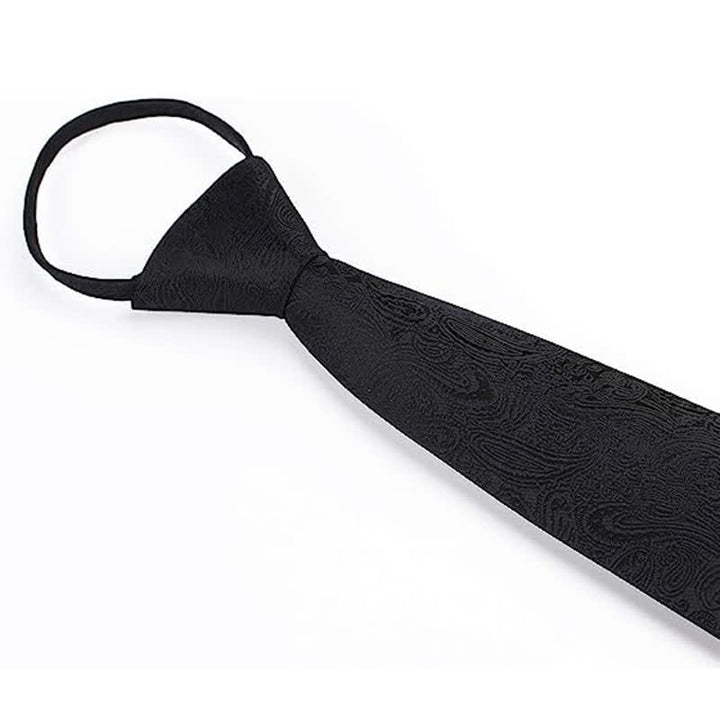 Corbata informal con cremallera y estampado de cachemira para hombre