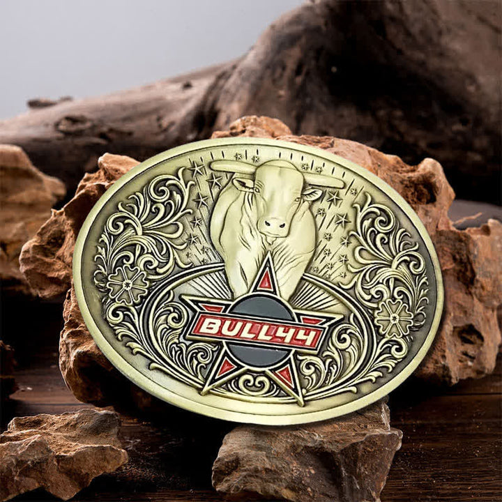 Cinturón de cuero con hebilla para hombre, con portacervezas creativo, hecho a mano, con forma de toro furioso