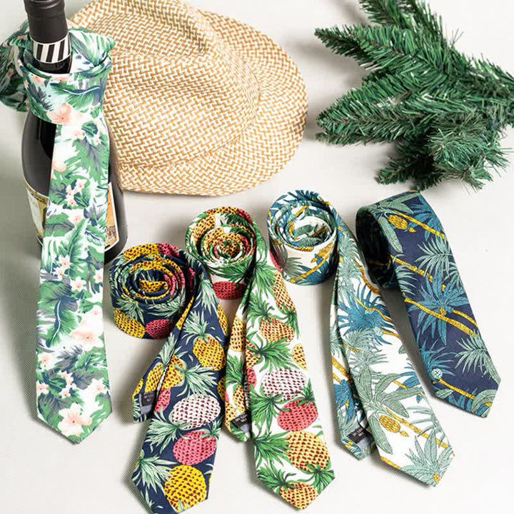 Corbata floral de playa hawaiana para hombre