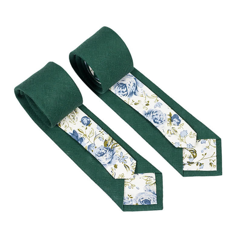 Corbata de hombre con diseño de patchwork floral y cuadros escoceses