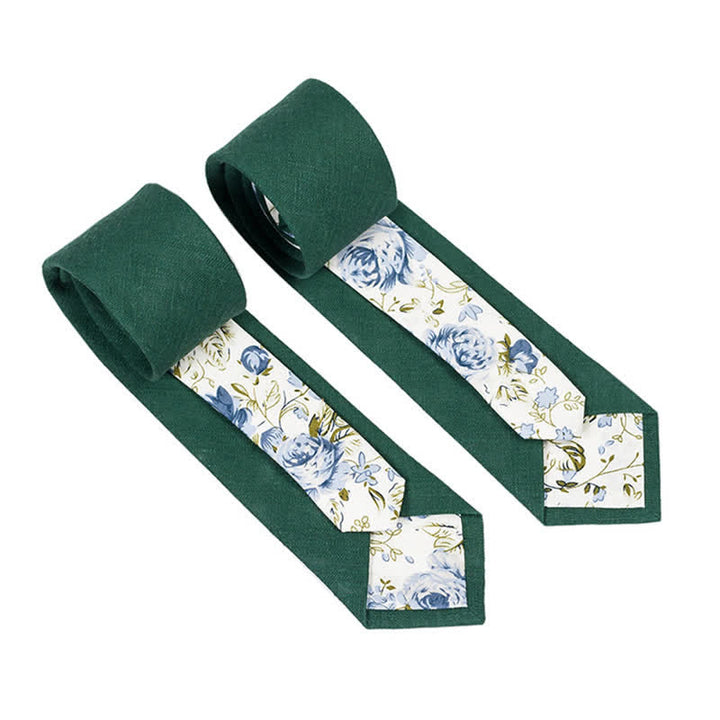 Corbata de hombre con diseño de patchwork floral y cuadros escoceses