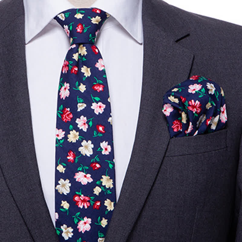 Conjunto de 2 corbatas florales estilo bohemio para hombre