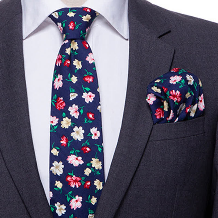 Conjunto de 2 corbatas florales estilo bohemio para hombre
