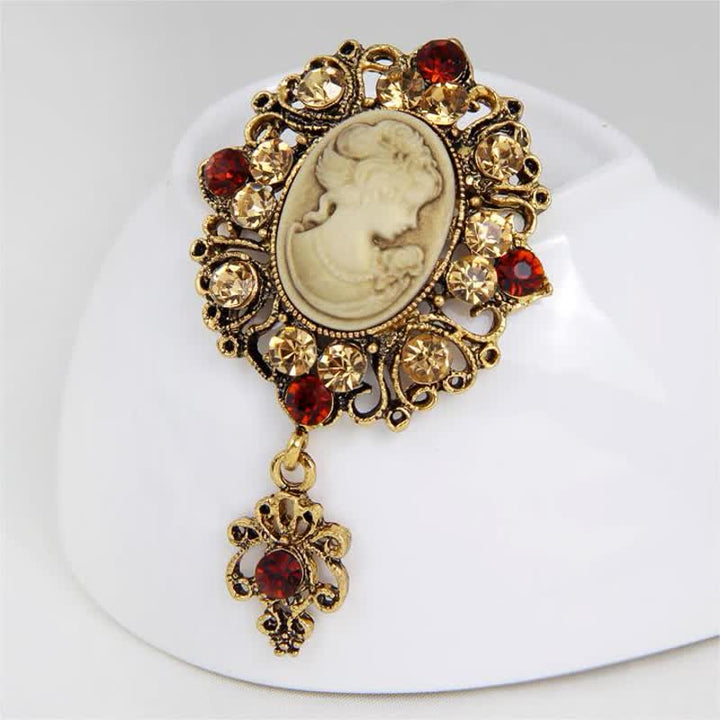 Broche victoriano con camafeo para mujer