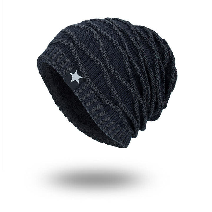 Gorro de punto de cinco estrellas con forro polar