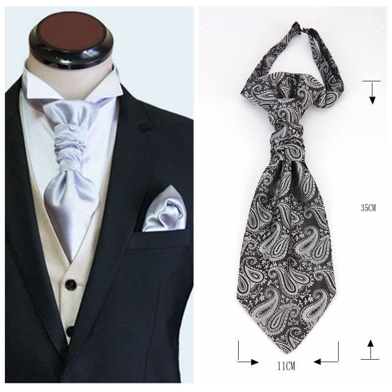 Chaleco de traje de cachemira para hombre con corbata preatada