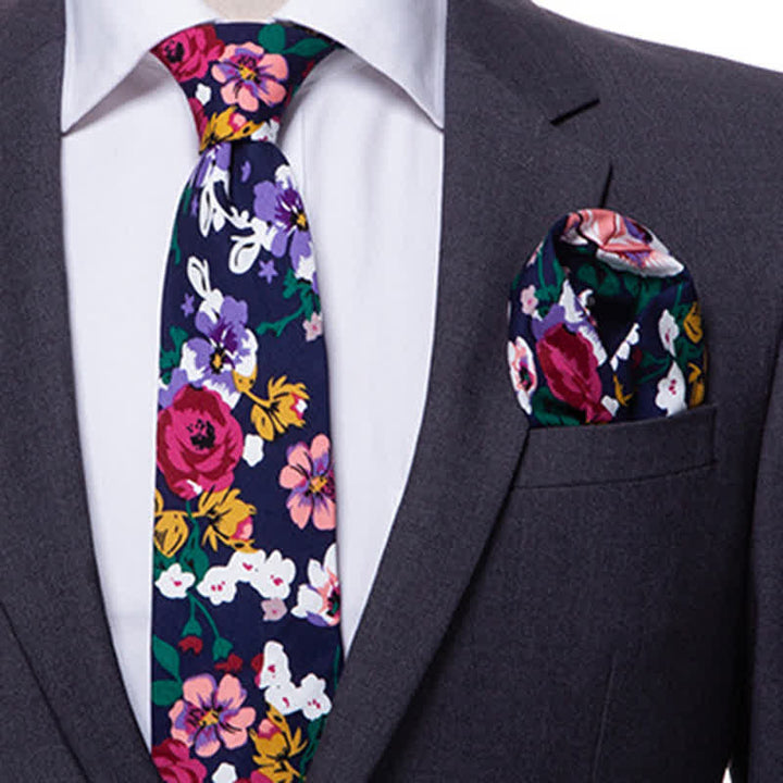 Conjunto de 2 corbatas florales estilo bohemio para hombre