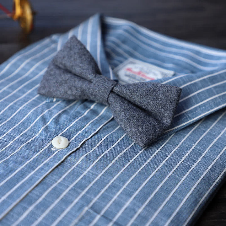 Pajarita sencilla de mezcla de lana y tweed para hombre