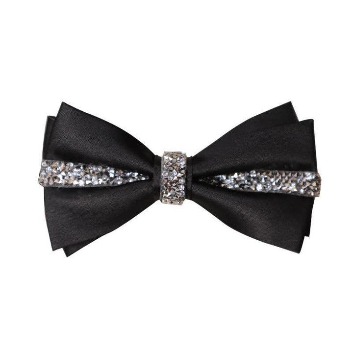 Conjunto de pajarita de satén con brillantes diamantes de imitación para hombre