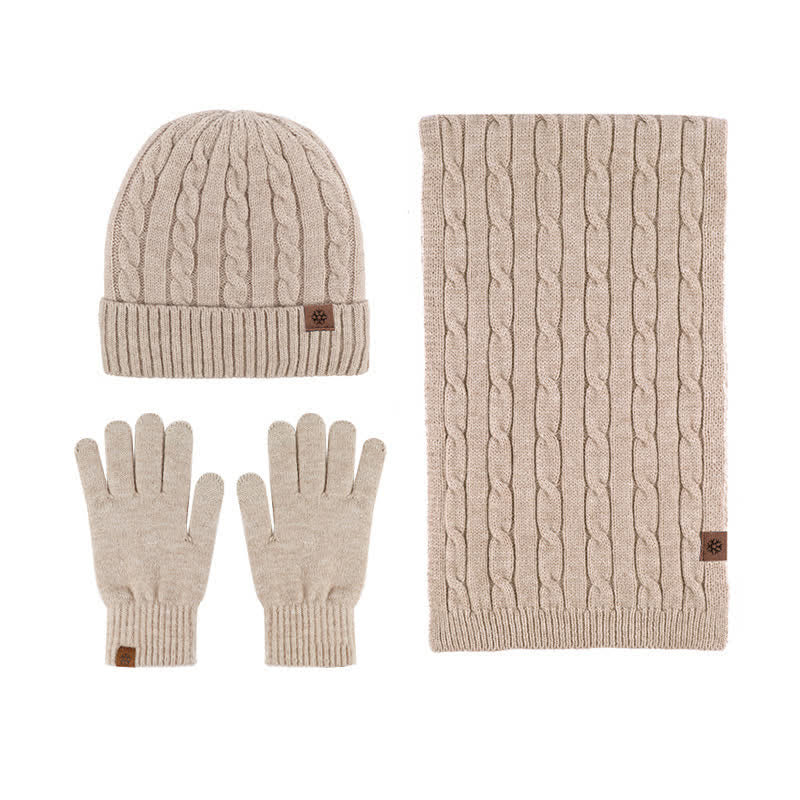 Conjunto de 3 guantes y bufanda unisex cálidos