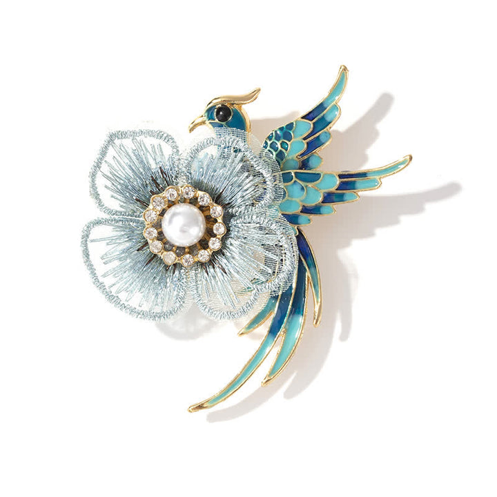 Broche de ave fénix bordada para mujer