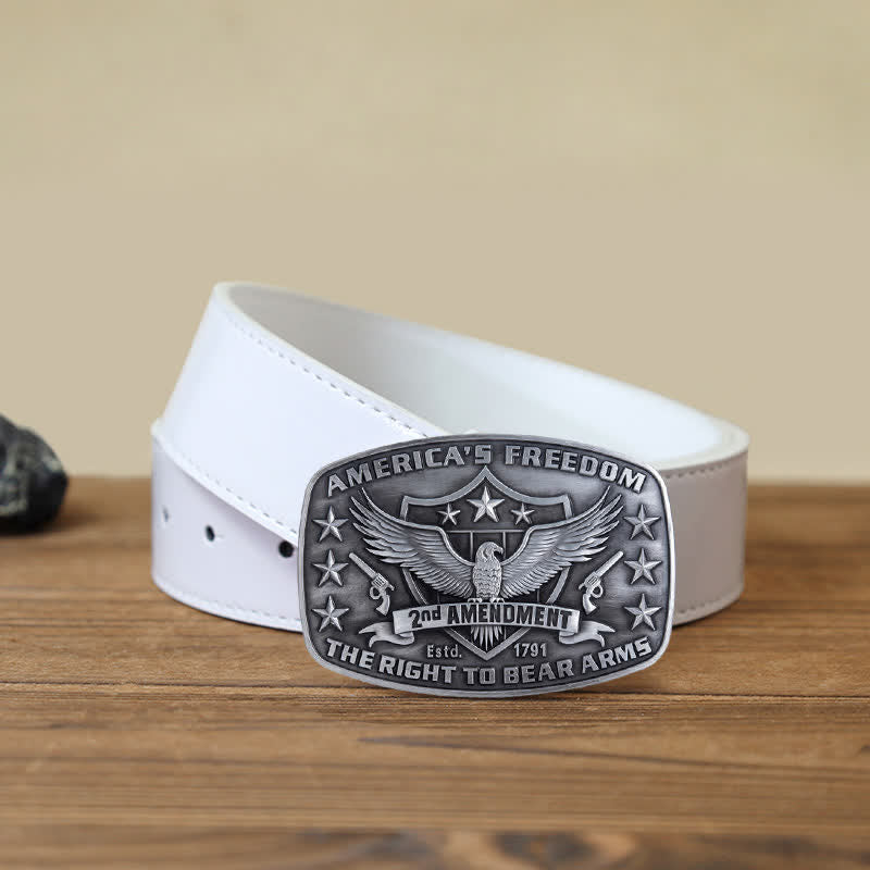 Cinturón de cuero con hebilla de águila americana para hombre, hecho a mano