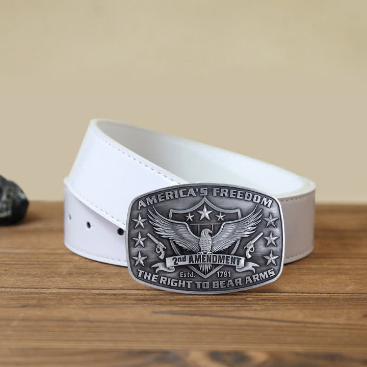 Cinturón de cuero con hebilla de águila americana para hombre, hecho a mano