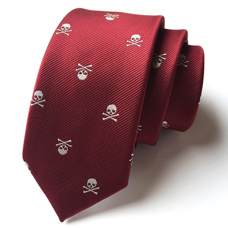 Corbata de hombre con huesos cruzados y esqueleto de Halloween 