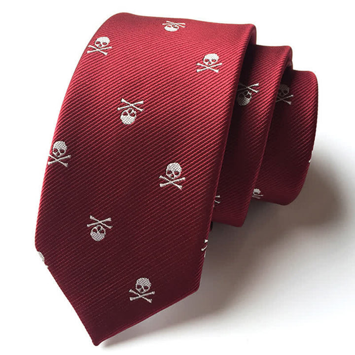 Corbata de hombre con huesos cruzados y esqueleto de Halloween 
