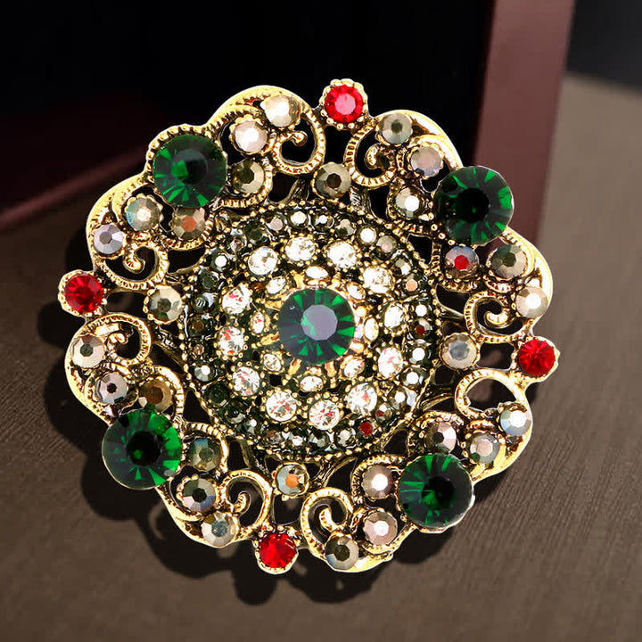 Broche de flor hueca estilo barroco para mujer