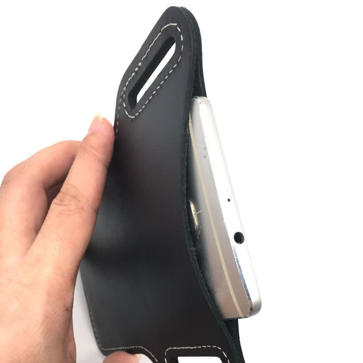 Funda de cuero para teléfono móvil con correa para el cinturón