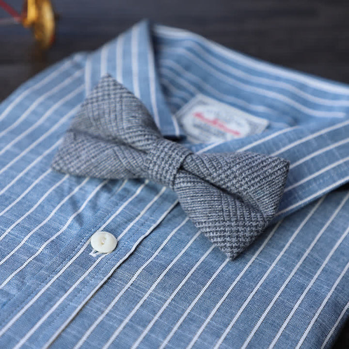 Pajarita sencilla de mezcla de lana y tweed para hombre